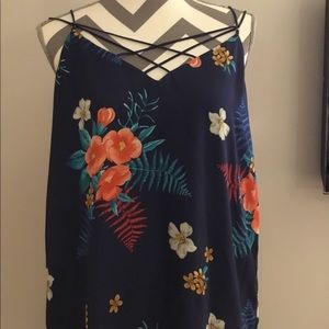 Express Racerback Floral Blouse